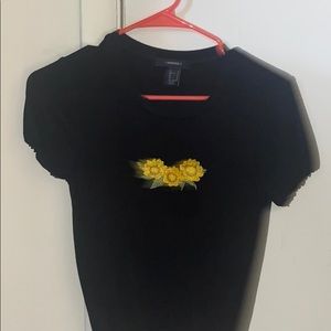 Forever 21 black floral top